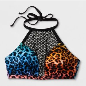 ❤️🧡💛💚💙💜 Pride Rainbow Cheetah Bikini Top